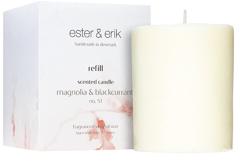 Ароматична свічка "Магнолія і чорна смородина" - Ester & Erik Scented Candle Refill Magnolia & Blackcurrant № 51 (змінний блок) — фото N1